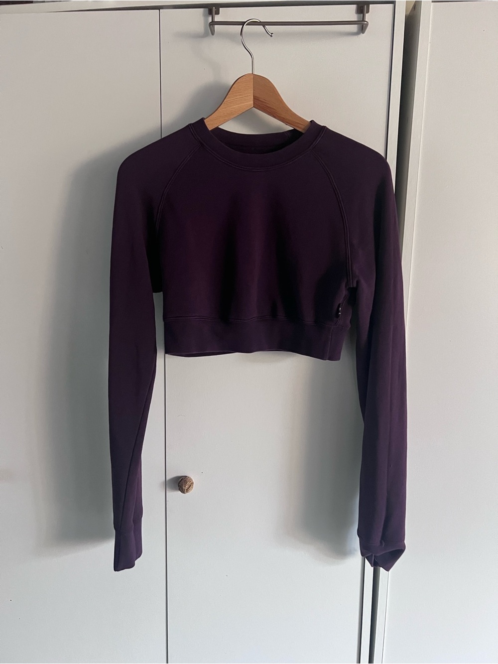JPG JEANS Y2K Women's S Purple Cropped Fleece Cotton Pullover Sweatshirt